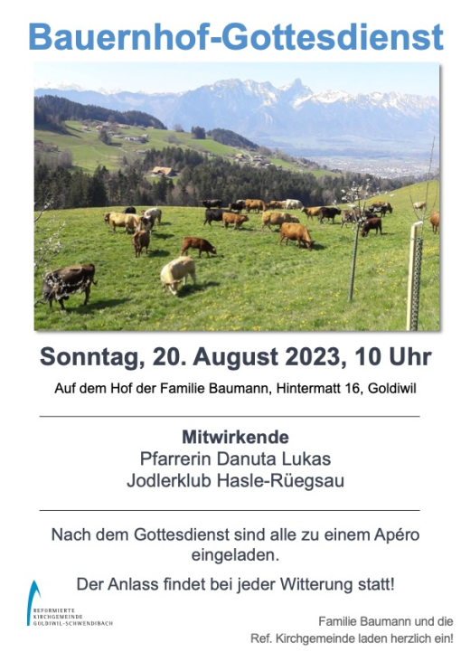 Flyer Bauernhof-Gottesdienst Goldiwil