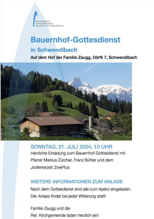 Flyer Bauernhofgottesdienst Schwendibach