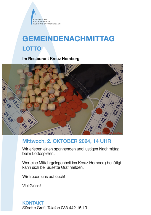Gemeindenachmittag Oktober